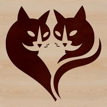 A cartoon cat's head with detailed features rendered in vector format.
