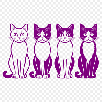 A detailed illustration of a domestic cat's face and body.