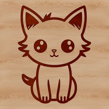 A sitting cat with a cute face, suitable as clip art for personal and commercial use.