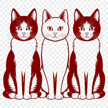 An vector graphic design of a cat, suitable for various digital applications.