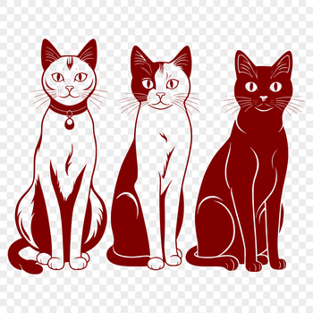 A colorful illustration of a domesticated feline animal with rounded features.
