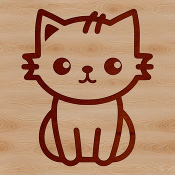 A simple line drawing of a cute sitting cat, ideal for use as clip art in various digital formats.