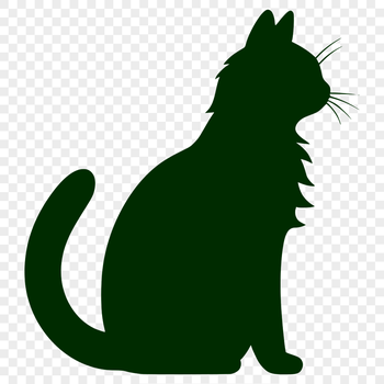 An SVG vector art design featuring a sitting feline animal in a simple composition.
