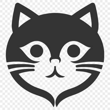 Close-up illustration of a domestic cat's head, suitable for vector design projects.