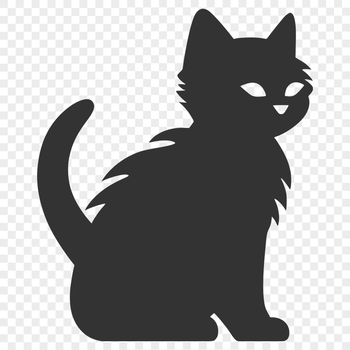 A full-body illustration of a domesticated animal sitting.