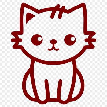 A simple line drawing of a sitting cat in full body view, suitable for clip art use.