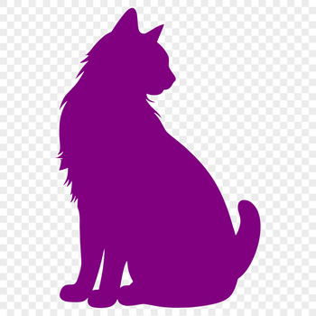 A simple outline illustration of a sitting cat, suitable for vector graphics design.