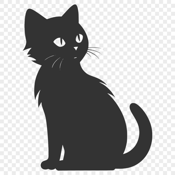 A full-body illustration of a sitting cat, suitable for vector art designs.