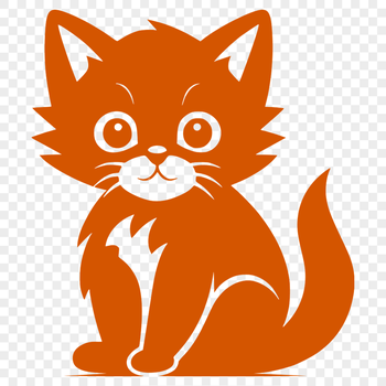 A high-quality illustration of a sitting cat in full body pose, suitable for vector design projects.