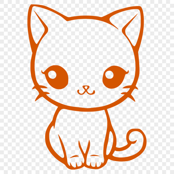 A simple line drawing of a cute sitting cat, suitable for vector art.