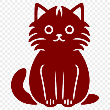 A cute sitting cat viewed from full body.