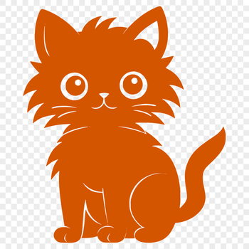 A full-body illustration of a sitting animal cat with detailed features.