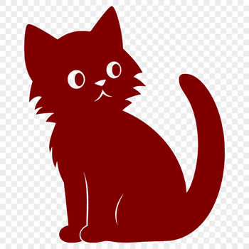 A full-body illustration of a cat sitting in a relaxed pose, suitable for vector art and digital design projects.