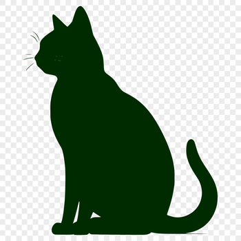 A simple vector illustration of a cat sitting in a full-body pose.