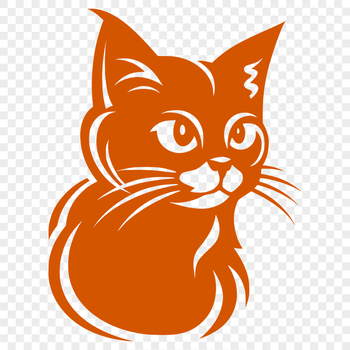 A high-quality SVG image of a cat's head, suitable for vector design and cutting machine applications.