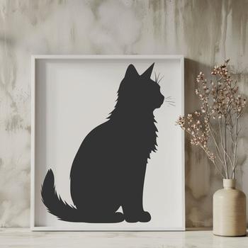 Beautiful Sitting Cat DXF