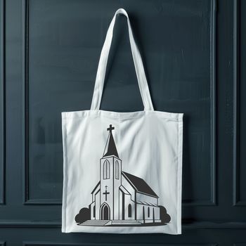 A simple illustration of a traditional Catholic church with a large steeple and ornate details.