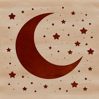 Illustrated Moon icon in a vector format.