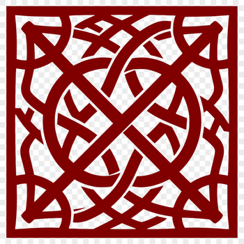 An intricately designed Celtic ornament featuring interconnected shapes and patterns.
