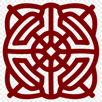 A traditional Celtic design featuring intricate shapes and patterns in an ornate style.