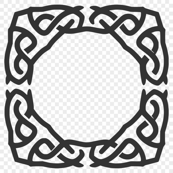 A Celtic-inspired geometric pattern featuring intricate shapes and ornate embellishments.