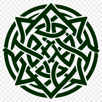 Celtic-inspired vector art featuring interlocking geometric shapes.