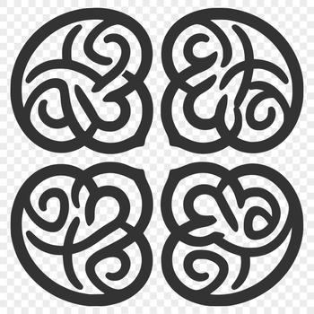 An SVG illustration of a classic Celtic design with detailed patterns and interlocking shapes.