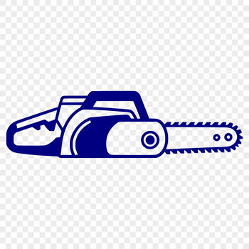 Chainsaw cutting tool illustration in vector format.