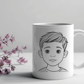 A young boy illustration designed as vector art for digital use.