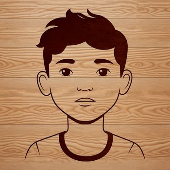 A boy illustration created in a vector format.