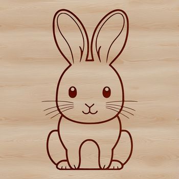 An illustration of a sitting rabbit, suitable for vector design and cutting machine projects.