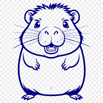 A digital vector image of a capybara, suitable for use in graphic design projects and craft cutting templates.