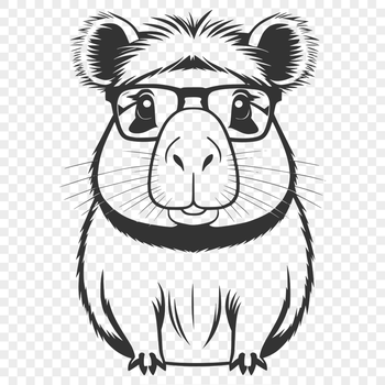 A rodent wearing glasses in an SVG format.