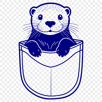 A playful water animal with a rounded body and a distinctive facial expression.