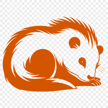A sleeping wild animal, specifically a skunk, depicted in a digital vector format.