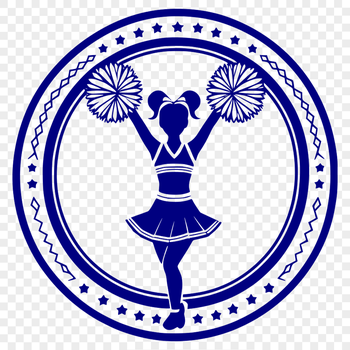 A young girl in a cheerleading uniform, executing a stunting motion.