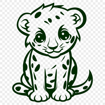 A colorful illustration of a cheetah sitting comfortably on its haunches, shown in a vector format.