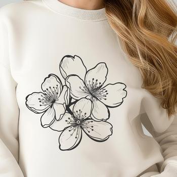 A vector illustration of a blooming cherry blossom tree with delicate pink flowers.