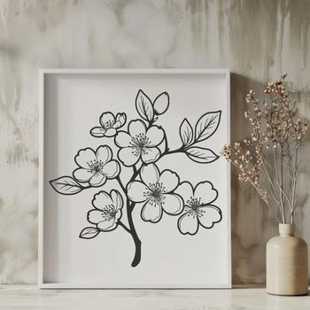 A stylized illustration of a blooming cherry blossom tree, suitable for vector design projects.