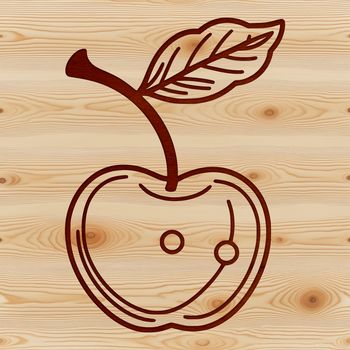 A stylized illustration of a ripe cherry, ideal for use in vector graphics and digital designs.