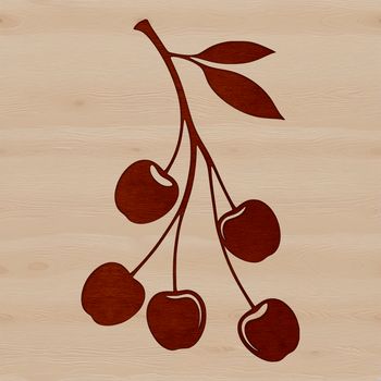 A simple illustration of a ripe cherry fruit, suitable for vector graphics and digital designs.