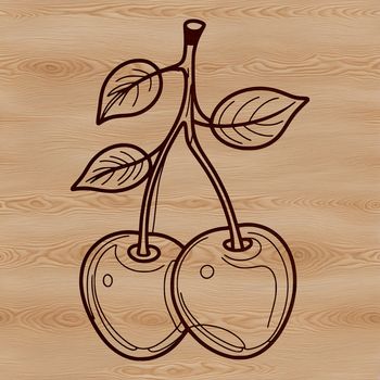 A simple illustration of a cherry fruit in a vector format.