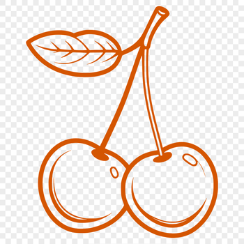 Vector illustration of a cherry fruit, suitable for printing or digital use.