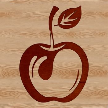 A stylized illustration of a ripe cherry fruit with glossy skin and stem.