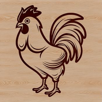 A single-line illustration of a chicken, suitable for vector design.