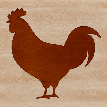A simple black silhouette illustration of a domesticated chicken in vector format.