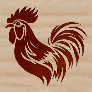 An SVG graphic of a single chicken with feathers and beak, suitable for vector design projects.