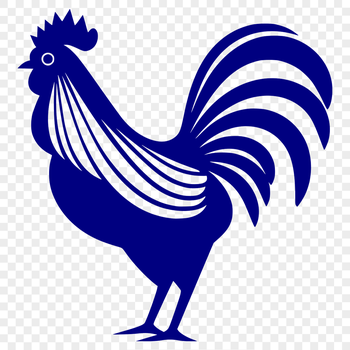 A detailed illustration of a chicken in full body view.