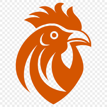 A simple illustration of a chicken's head, suitable for crafting or design projects.