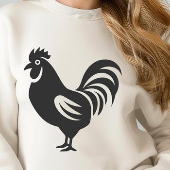 A detailed illustration of a chicken in full body view, suitable for various designs.